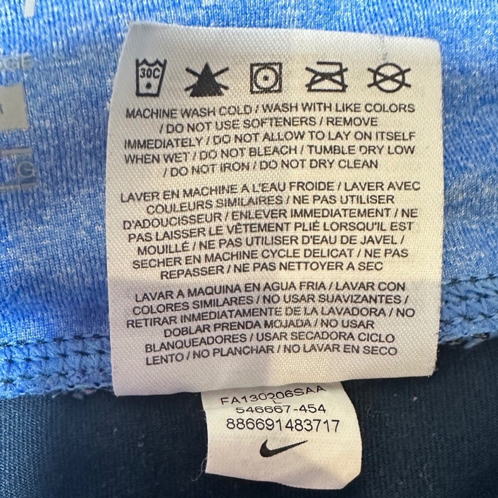 Nike Dri-FIT Running Leggings Women Large Blue Excellent Crop Zipper Pocket - Picture 14 of 14